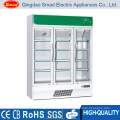 Hot Sale Double Door Beverage Cooler Upright Chiller Vertical Showcase